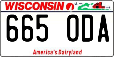 WI license plate 665ODA
