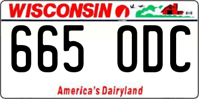 WI license plate 665ODC