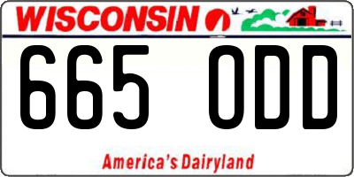 WI license plate 665ODD