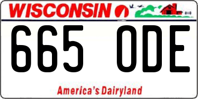 WI license plate 665ODE