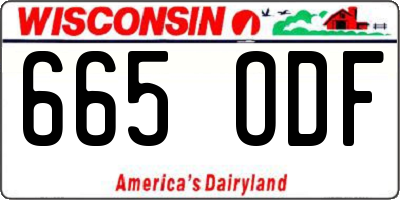WI license plate 665ODF