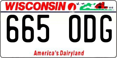 WI license plate 665ODG