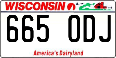 WI license plate 665ODJ