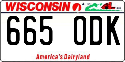 WI license plate 665ODK