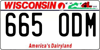 WI license plate 665ODM