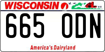 WI license plate 665ODN
