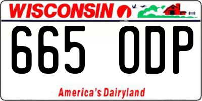 WI license plate 665ODP