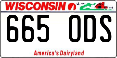WI license plate 665ODS