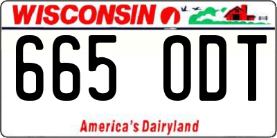 WI license plate 665ODT