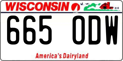 WI license plate 665ODW