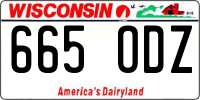 WI license plate 665ODZ