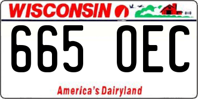 WI license plate 665OEC