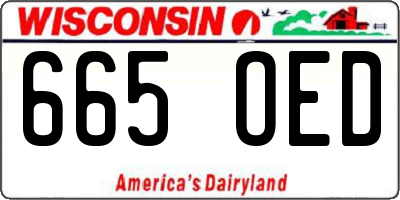 WI license plate 665OED