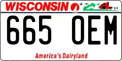 WI license plate 665OEM