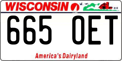 WI license plate 665OET