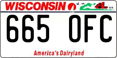 WI license plate 665OFC
