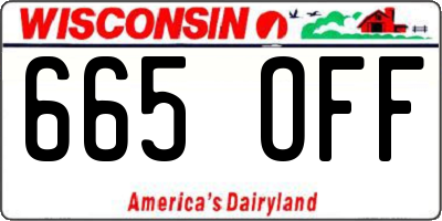 WI license plate 665OFF