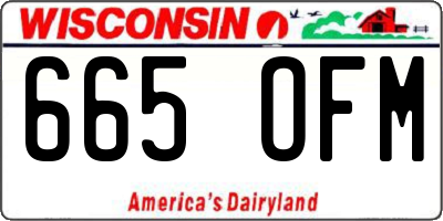 WI license plate 665OFM