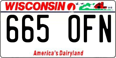 WI license plate 665OFN