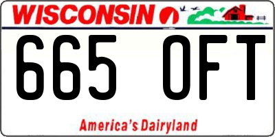WI license plate 665OFT