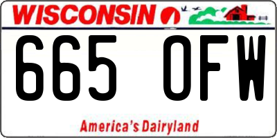 WI license plate 665OFW