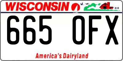 WI license plate 665OFX