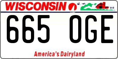 WI license plate 665OGE
