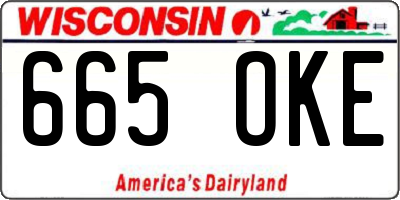 WI license plate 665OKE