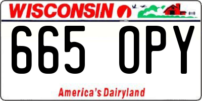 WI license plate 665OPY