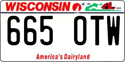 WI license plate 665OTW