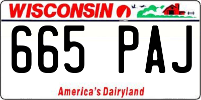 WI license plate 665PAJ