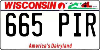 WI license plate 665PIR