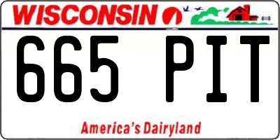WI license plate 665PIT