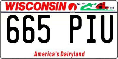 WI license plate 665PIU