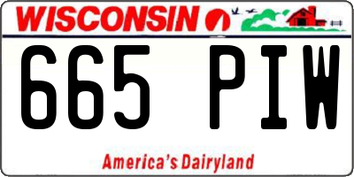 WI license plate 665PIW