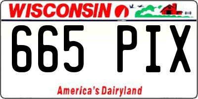 WI license plate 665PIX