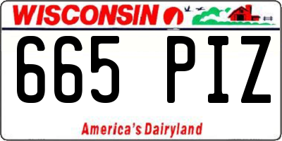 WI license plate 665PIZ