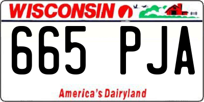 WI license plate 665PJA