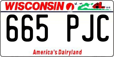 WI license plate 665PJC