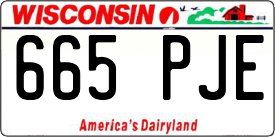 WI license plate 665PJE