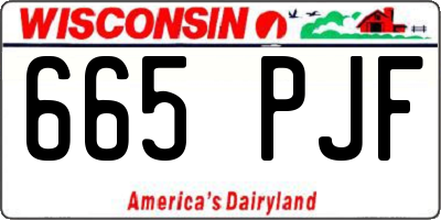 WI license plate 665PJF
