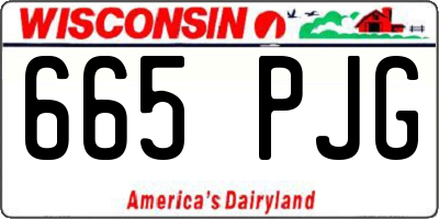 WI license plate 665PJG