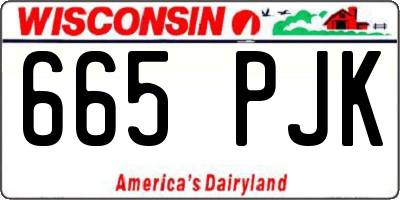 WI license plate 665PJK
