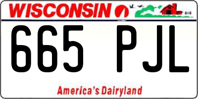 WI license plate 665PJL
