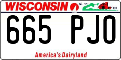 WI license plate 665PJO