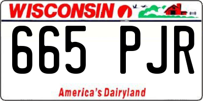 WI license plate 665PJR