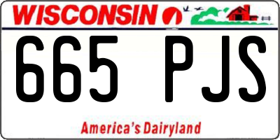 WI license plate 665PJS