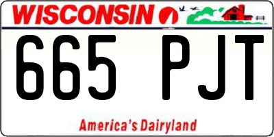WI license plate 665PJT