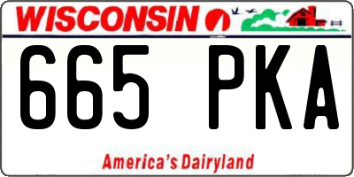 WI license plate 665PKA