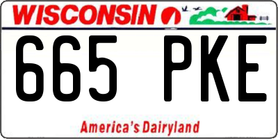 WI license plate 665PKE